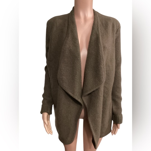 Vince Boiled Wool Open Front Thick Cardigan Sweater Jacket Size Small - Picture 2 of 9